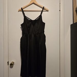 Torrid Black V-Neck Dress with Lace Accents